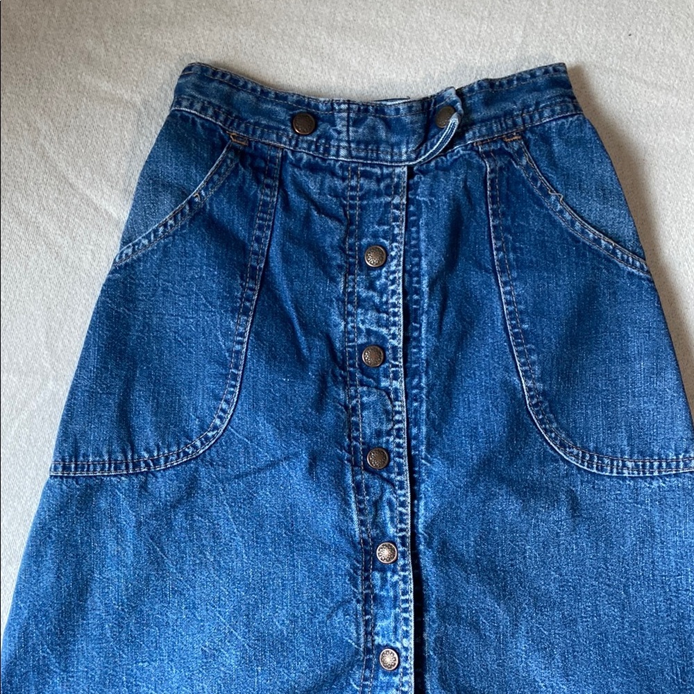 Vintage Denim Button-Front Skirt S